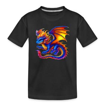 Drache - Kinder Premium Bio T-Shirt - Schwarz - Vorne