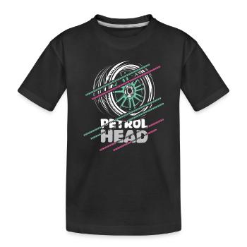 Petrolhead – Motorsport & Tuning Felge Design - Kinder Premium Bio T-Shirt - Schwarz - Vorne