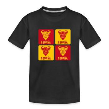 Spanien Stier Nationalfarben Design - Kinder Premium Bio T-Shirt - Schwarz - Vorne