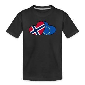 Norway <3 EU - Kids' Premium Organic T-Shirt - black - Front