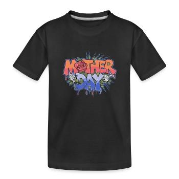 Graffiti zum Muttertag - Kinder Premium Bio T-Shirt - Schwarz - Vorne