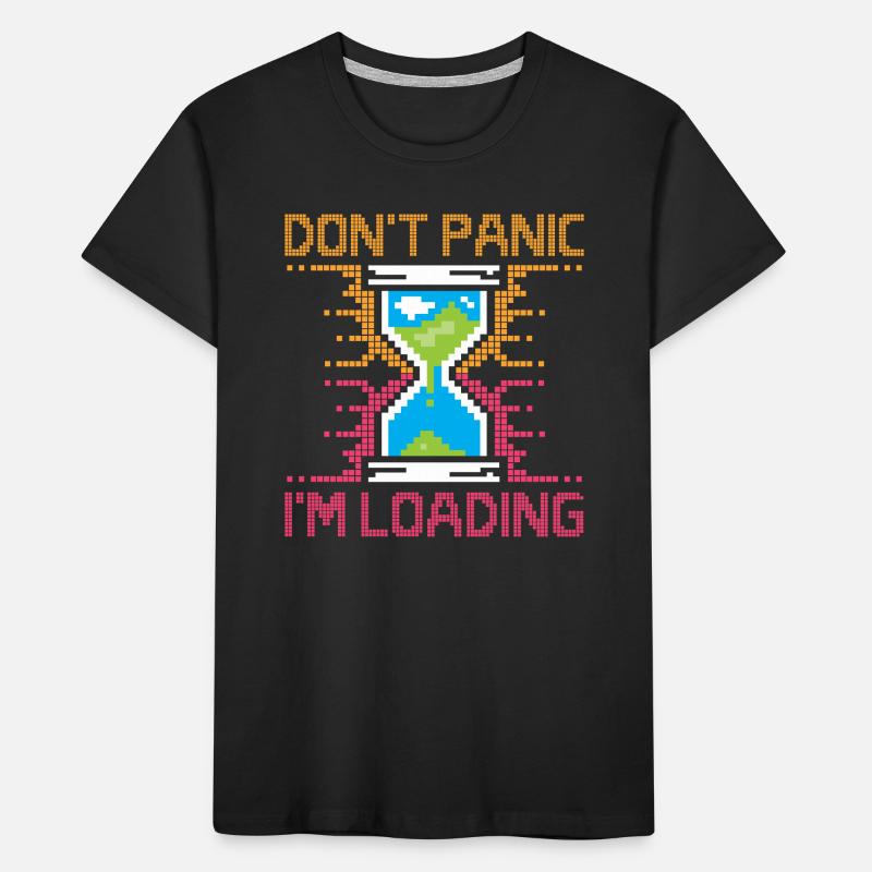 Don't Panic – Pixel Loading Hourglass Kids' Premium Organic T-Shirt