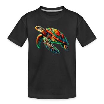 Sea turtle - Kids' Premium Organic T-Shirt - black - Front