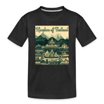 Panorama du temple du Royaume de Thaïlande - T-shirt bio Premium Enfant - noir - Devant