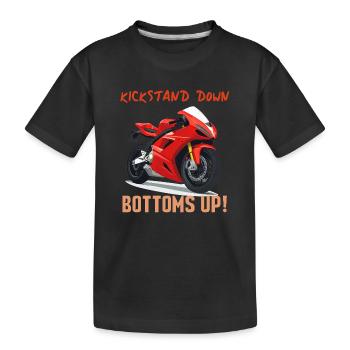 Kickstand Down Bottoms Up Moto - Kids' Premium Organic T-Shirt - black - Front