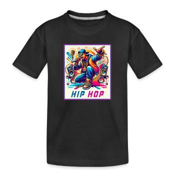 Hip-Hop Vibes – Rappeur avec micro - T-shirt bio Premium Enfant - noir - Devant