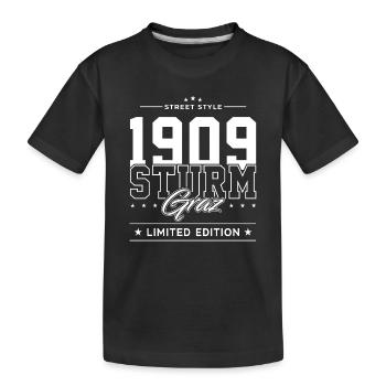 Sturm Graz - Kinder Premium Bio T-Shirt - Schwarz - Vorne