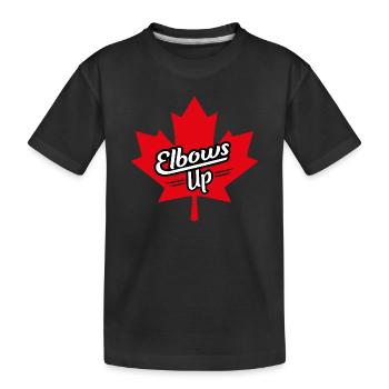 Coups de coude vers le haut, design de feuilles d’érable - T-shirt bio Premium Enfant - noir - Devant