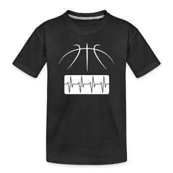 Basketball Linien als Herzschlag - Streetball Logo - Kinder Premium Bio T-Shirt - Schwarz - Vorne