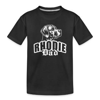 "Rhodie Dad" mit Hundekopf - Kinder Premium Bio T-Shirt - Schwarz - Vorne