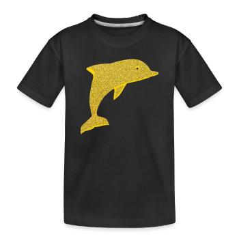 Niedlicher Delfin - Kinder Premium Bio T-Shirt - Schwarz - Vorne