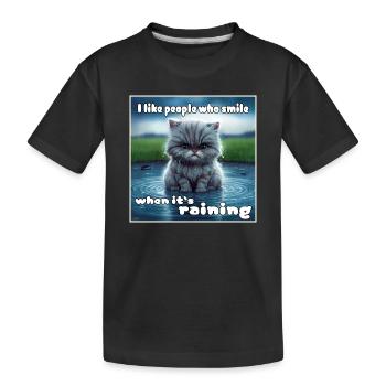 Chat sous la pluie - T-shirt bio Premium Enfant - noir - Devant
