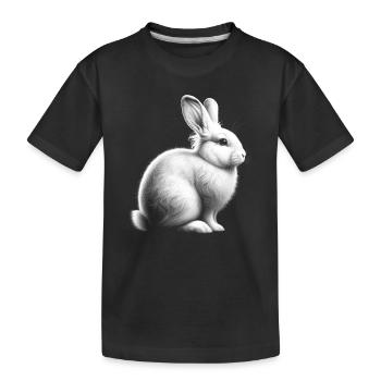 Portrait de lapin blanc mignon - T-shirt bio Premium Enfant - noir - Devant