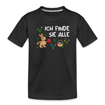Kinder Ostern Ostereier - Kinder Premium Bio T-Shirt - Schwarz - Vorne