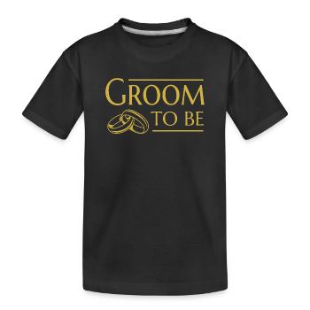 Bräutigam Hochzeit Verlobter - Kinder Premium Bio T-Shirt - Schwarz - Vorne