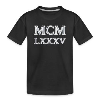 Roman numerals 1985 - MCMLXXXV - Kids' Premium Organic T-Shirt - black - Front
