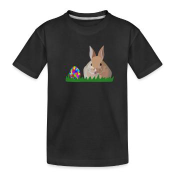 Olli Easter Bunny - Kids' Premium Organic T-Shirt - black - Front