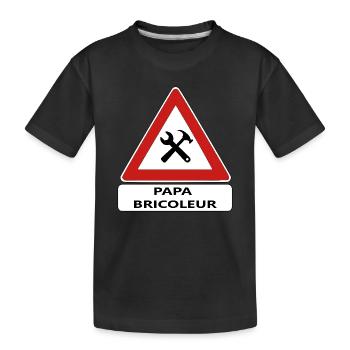 Papa bricoleur - T-shirt bio Premium Enfant - noir - Devant