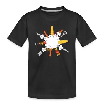 Explosion du gril – motif comique pour les vrais gars - T-shirt bio Premium Enfant - noir - Devant