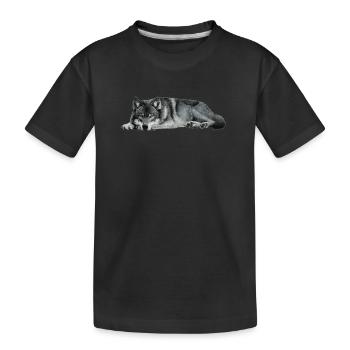 loup - T-shirt bio Premium Enfant - noir - Devant