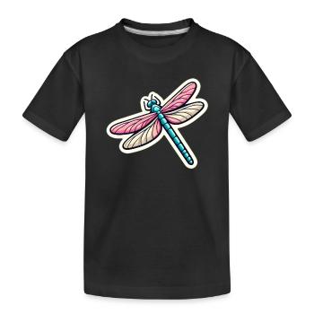 Libellule au pastel - T-shirt bio Premium Enfant - noir - Devant