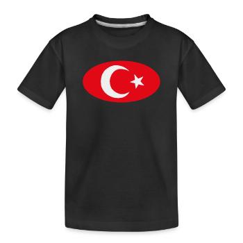 Turkiye Turkish Oval Flag - Kids' Premium Organic T-Shirt - black - Front