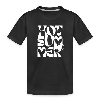 Mutiges Sommerherz-Typografie-Design - Kinder Premium Bio T-Shirt - Schwarz - Vorne