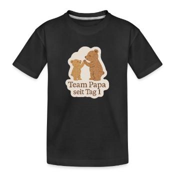 Team Papa - Kinder Premium Bio T-Shirt - Schwarz - Vorne