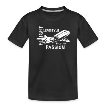 Airplane Passion Lifestyle - Pilotes et Vol - T-shirt bio Premium Enfant - noir - Devant