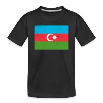 Flag of Azerbaijan – Pride and National Identity - Kids' Premium Organic T-Shirt - black - Front