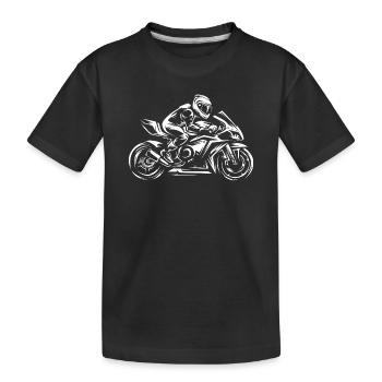 Moto de course Superbike - Motard et course - T-shirt bio Premium Enfant - noir - Devant