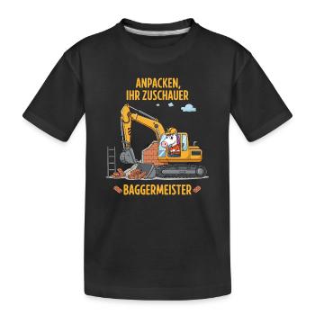 Maître excavatrice licorne - T-shirt bio Premium Enfant - noir - Devant