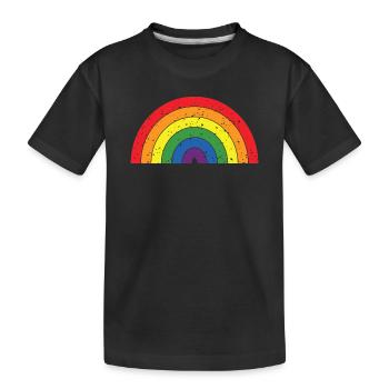 Regenbogenfarben Pride Month LGBTQ+ Grunge Textur - Kinder Premium Bio T-Shirt - Schwarz - Vorne
