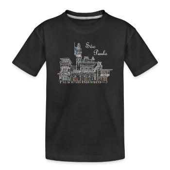 Sao Paulo Brésil Dessin Palais de l’Industrie - T-shirt bio Premium Enfant - noir - Devant