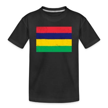 Flag of Mauritius - Kids' Premium Organic T-Shirt - black - Front