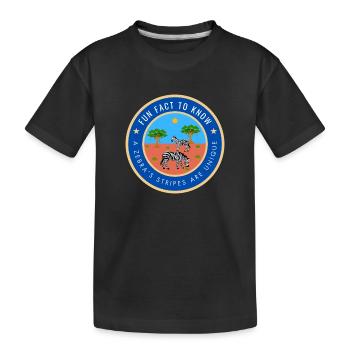 A zebra's stripes are unique - Kids' Premium Organic T-Shirt - black - Front