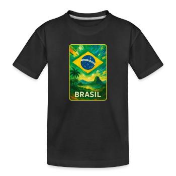 Brazil Flags Landscape Design - Kids' Premium Organic T-Shirt - black - Front