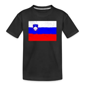 Drapeau de la Slovénie - T-shirt bio Premium Enfant - noir - Devant