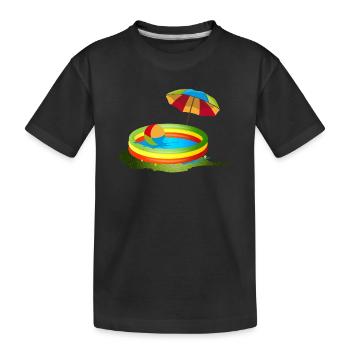 Pataugeoire colorée avec parasol et ballon - T-shirt bio Premium Enfant - noir - Devant