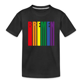 Bremen Regenbogen Pride Geschenk - Kinder Premium Bio T-Shirt - Schwarz - Vorne