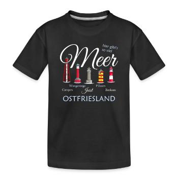 Beaucoup de mer Pilsum, Borkum, dessin Frise orientale - T-shirt bio Premium Enfant - noir - Devant