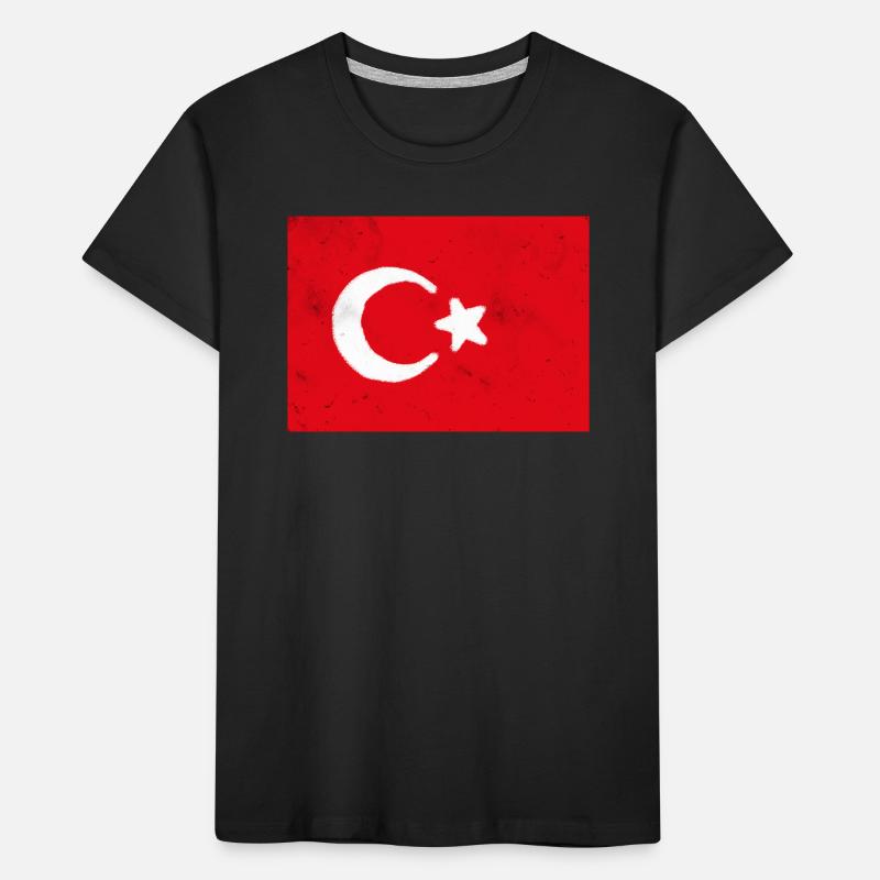 Drapeau turc Impression d’art abstrait T-shirt bio Premium Enfant