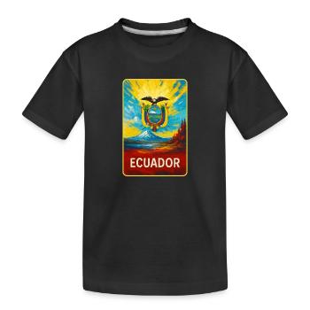 Ecuador - Farbenfrohes Emblem - Kinder Premium Bio T-Shirt - Schwarz - Vorne
