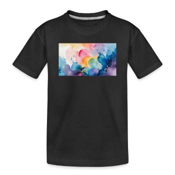 Aquarellfarben Explosion Kunst Design - Kinder Premium Bio T-Shirt - Schwarz - Vorne