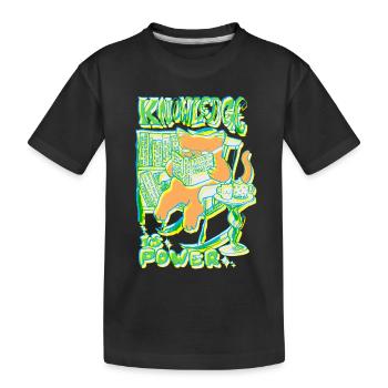 WISSEN IST MACHT - Kinder Premium Bio T-Shirt - Schwarz - Vorne