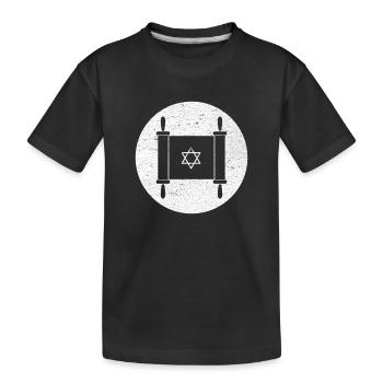 Rouleau de la Torah dans un cercle blanc - T-shirt bio Premium Enfant - noir - Devant