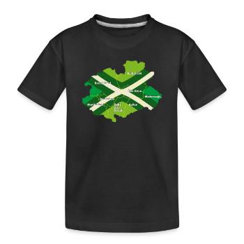 Achterhoek Umriss mit Farben - Kinder Premium Bio T-Shirt - Schwarz - Vorne