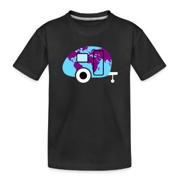 Caravane Carte du monde Caravane Camping Globetrotter - T-shirt bio Premium Enfant - noir - Devant