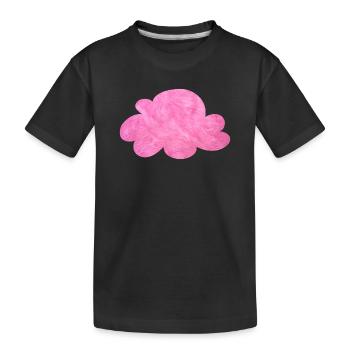 rosa Wolke Flausch Pelz Himmel kuschelig pink - Kinder Premium Bio T-Shirt - Schwarz - Vorne
