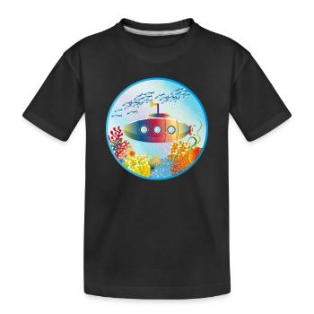 Sous-marin coloré dans un récif corallien tropical - T-shirt bio Premium Enfant - noir - Devant